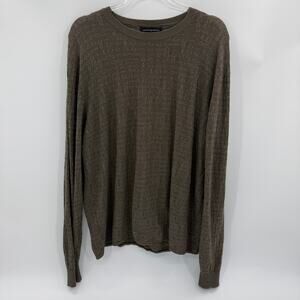 JHANE BARNES Mens Silk Blend Lightweight Sweater Top Size XL 3D Knit Taupe